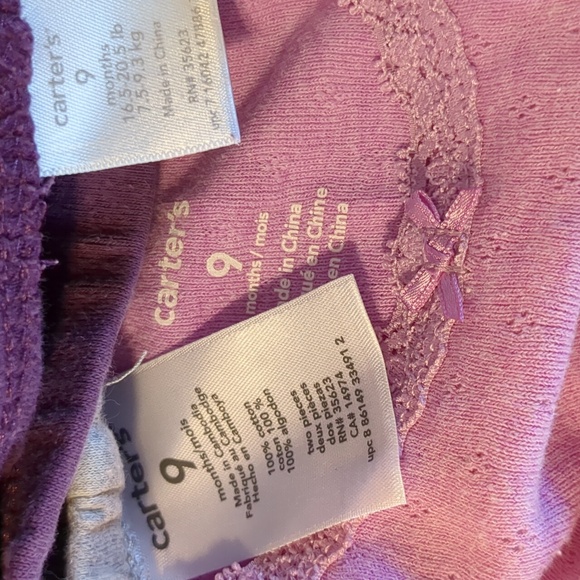 CARTER'S 3 Piece Purple And Grey Outfit Set - Picture 5 of 5